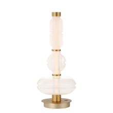 Gusto 28" Tall LED Column Table Lamp with Hand-Blown Glass Shades