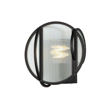 Crux 10" Tall LED Wall Sconce with Clear, Ribbed Glass Shades