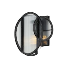 Crux 10" Tall LED Outdoor Wall Sconce with Clear, Ribbed Glass Shades