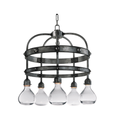 Napa 5 Light 30-1/2" Wide Integrated LED Multi Light Pendant with Glass Shades and Crystal Accents