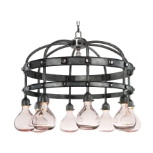 Napa 8 Light 38-1/4" Wide Integrated LED Multi Light Pendant with Glass Shades and Crystal Accents