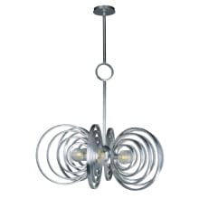 Frequency 6 Light 33-1/2" Wide LED Chandelier with Ribbed Glass Shades