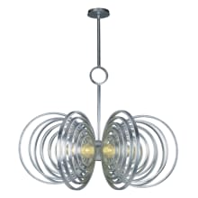 Frequency 8 Light 38" Wide LED Chandelier with Ribbed Glass Shades