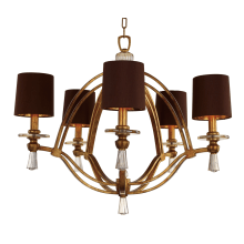 Triomphe 5 Light 31-1/4" Wide Chandelier with Silk Shades and Crystal Accents