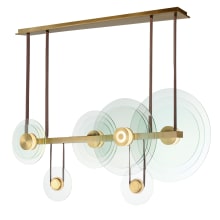 Stratum 61" Wide LED Abstract Chandelier with Clear Glass Shades