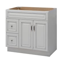 Riley 36" Single Free Standing Vanity Cabinet Only with Double Doors and Left Hand Drawers - Less Vanity Top