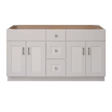 Shaker Hill 60" Double Free Standing Vanity Cabinet Only - Less Vanity Top