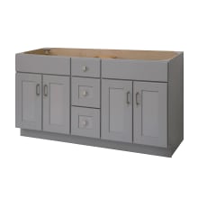 Grayson 60" Double Free Standing Vanity Cabinet Only - Less Vanity Top