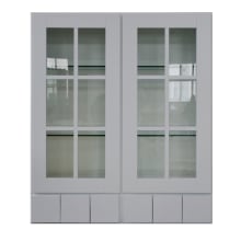 Grayson 36" Wide x 42" High Wall Cabinet with Glass Doors, Soft Close Hinges and 6 Drawers