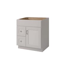 Shaker Hill 30" Single Free Standing Vanity Cabinet Only with Left Hand Drawers- Less Vanity Top