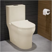 Burdon 1.1 GPF Dual Flush One Piece Elongated Toilet with Push Button Flush - Seat Included