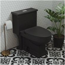 Voltaire 1.1 GPF Dual Flush One Piece Elongated Toilet with Push Button Flush - Seat Included