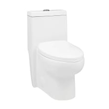 Soleil 1.6 GPF Dual Flush One Piece Elongated Toilet with Push Button Flush - Seat Included