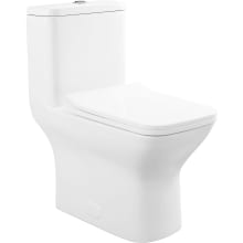 Carre 1.28 GPF Dual Flush One Piece Elongated Toilet with Push Button Flush - Seat Included