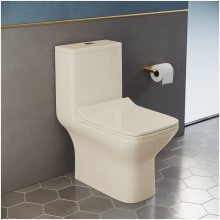 Carre 1.28 GPF Dual Flush One Piece Elongated Toilet with Push Button Flush - Seat Included