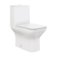 Carre 1.6 GPF Dual Flush One Piece Elongated Toilet with Push Button Flush - Seat Included