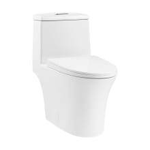 Hugo 1.6 GPF Dual Flush One Piece Elongated Toilet with Push Button Flush - Seat Included