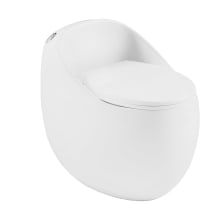 Plaisir 1.28 GPF One Piece Round Toilet with Push Button Flush - Seat Included