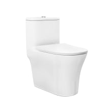Cascade 1.6 GPF Dual Flush One Piece Elongated Toilet with Push Button Flush - Seat Included