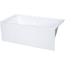 Voltaire 60" Three Wall Alcove Acrylic Soaking Tub with Left Drain and Overflow