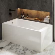 Claire 60" Acrylic Soaking Tub with Left Drain, and Overflow