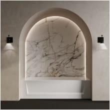Virage 60" Three Wall Alcove Fiberglass Soaking Tub with Right Drain and Overflow