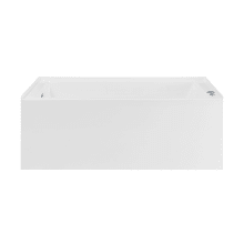 Avancer 60" Three Wall Alcove Acrylic Soaking Tub with Left Drain and Overflow