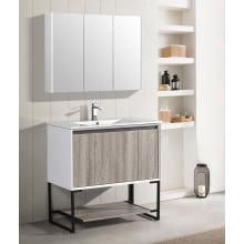 Marseille 36" Free Standing / Wall Mounted / Floating Single Basin Vanity Set with MDF Cabinet and Ceramic Vanity Top
