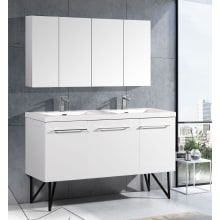 Annecy 59" Free Standing Double Basin Vanity Set with MDF Cabinet and Ceramic Vanity Top