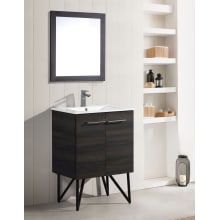 Annecy 25" Free Standing Single Basin Vanity Set with MDF Cabinet and Ceramic Vanity Top