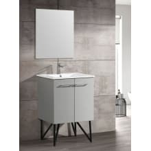 Annecy 25" Free Standing Single Basin Vanity Set with MDF Cabinet and Ceramic Vanity Top