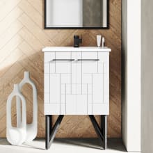 Annecy 24" Free Standing Single Basin Vanity Set with Cabinet, and Ceramic Vanity Top