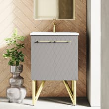 Annecy 24" Free Standing Single Basin Vanity Set with Cabinet, and Ceramic Vanity Top