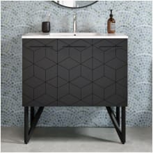 Annecy 35" Free Standing Single Basin Vanity Set with Cabinet and Ceramic Vanity Top