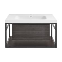 Claire 19" Wall Mounted Single Basin Vanity Set with Cabinet
