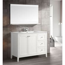 Cannes 48" Free Standing Single Basin Vanity Set with MDF Cabinet and Ceramic Vanity Top