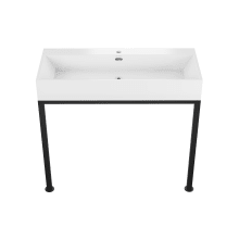 Concorde 39-3/8" Rectangular Ceramic Console Bathroom Sink with Overflow and Single Faucet Hole