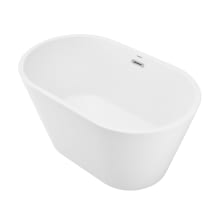 Claire 48" Free Standing Acrylic Soaking Tub with Center Drain and Overflow