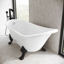 Cache 63" Free Standing Acrylic Clawfoot Tub with Right Drain, and Overflow