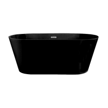 Claire 59" Free Standing Acrylic Soaking Tub with Center Drain and Overflow
