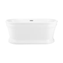 Santorini 59" Free Standing Acrylic Soaking Tub with Center Drain and Overflow