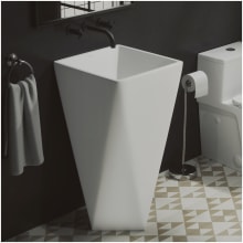 Brusqu 18-1/2" Specialty Ceramic Pedestal Bathroom Sink and 0 Faucet Holes at " Centers