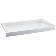 Voltaire 60" x 32" Rectangular Shower Base with Single Threshold, and Right Drain