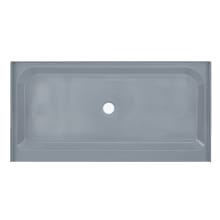 Voltaire 60" x 30" Rectangular Shower Base with Single Threshold, and Center Drain