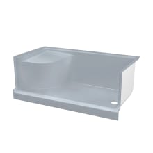 Aquatique 59-3/4" x 32" Rectangular Shower Base with Single Threshold and Right Drain