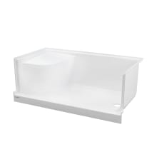 Aquatique 59-3/4" x 32" Rectangular Shower Base with Single Threshold and Right Drain