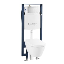 Hugo 1.6 GPF Dual Flush Wall Mounted One Piece Elongated Toilet with Push Button Flush - Seat Included