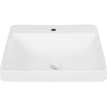 Carre 23-1/4" Rectangular Vessel Ceramic Bathroom Sink with Single Faucet Hole