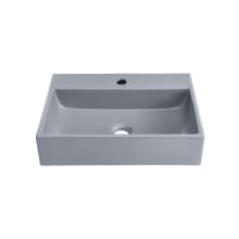 Claire 20-7/8" Rectangular Ceramic Vessel Bathroom Sink with Single Faucet Hole and Center Drain