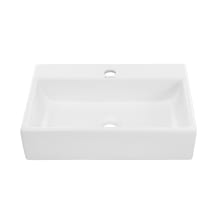 Claire 20-7/8" Rectangular Ceramic Vessel Bathroom Sink with Single Faucet Hole and Center Drain